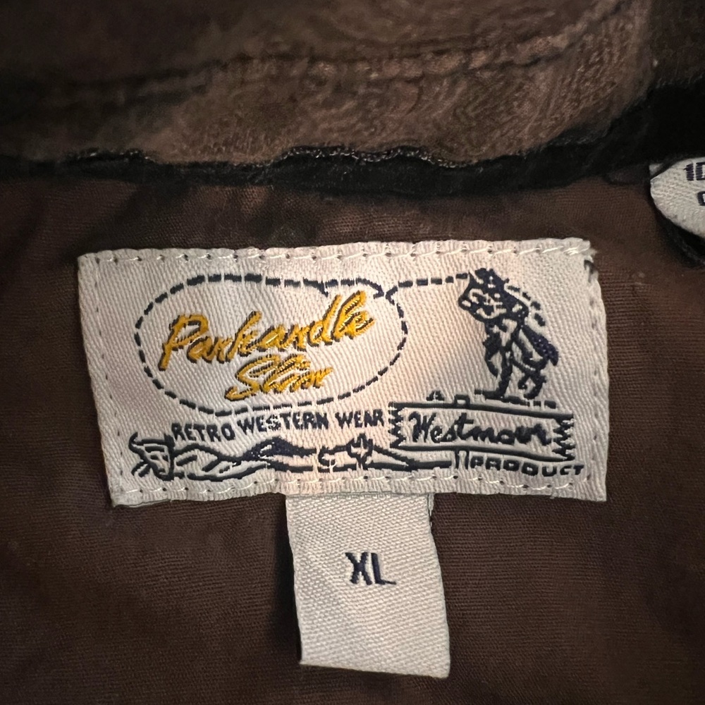 VTG Panhandle Slim Shirt Mens XL Black Pearl Snap Western Cowboy Long Sleeve 90s - Picture 3 of 4